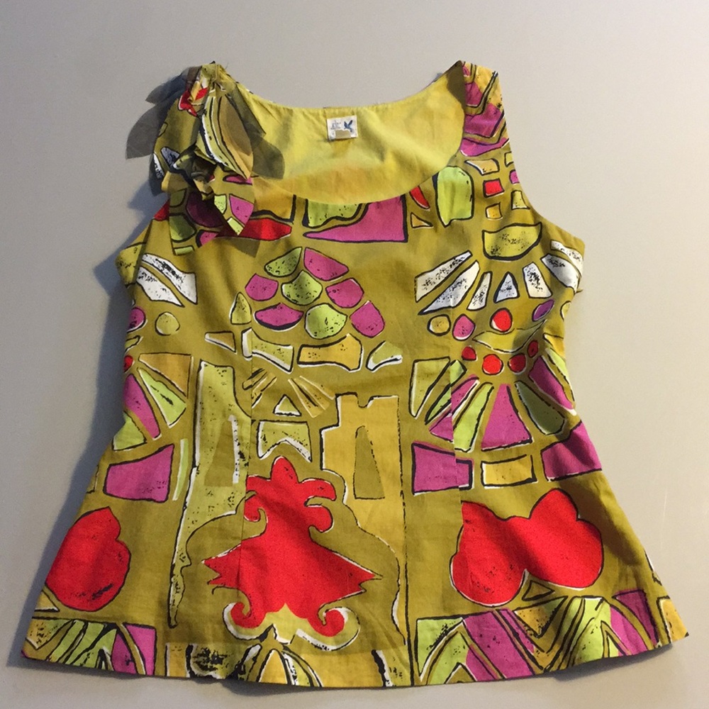 EUC Bold Patterned  Anthro Blouse